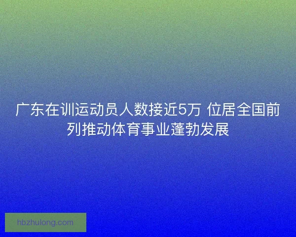 广东在训运动员人数接近5万 位居全国前列推动体育事业蓬勃发展